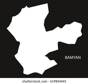 Bamyan Afghanistan map black inverted silhouette illustration