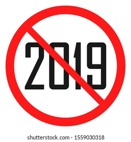 ban 2018 number icon black object in red warning sign