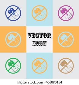 Ban Battery vector icon. 
