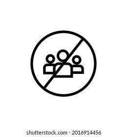 Blockieren Sie den Gruppenkontakt für Benutzer. Stoppt das Team. Profilsymbol. Vektorlinie.
