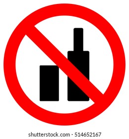 Ban bottles and tin bank. Ban carry bottle to football. Vector illustration