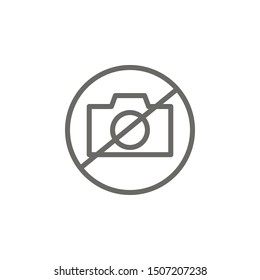 Ban, camera icon. Element of theater icon. Thin line icon