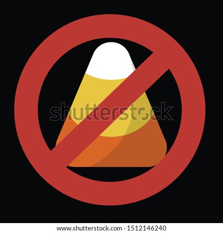Ban candy corn - not allowed graphic vector for Halloween