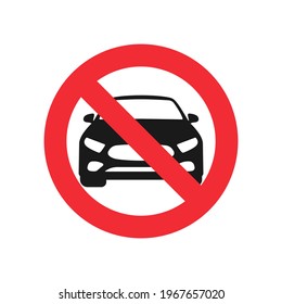 Ban for cars vector icon. No car no parking sign Vector illustration EPS 10