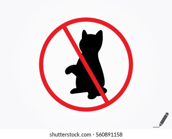 ban cat, icon, vector illustration eps10