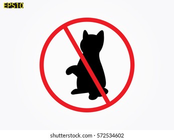 ban cat, icon, vector illustration eps10