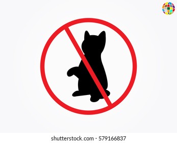 ban cat, icon, vector illustration eps10