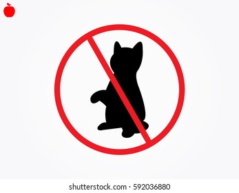 ban cat, icon, vector illustration eps10