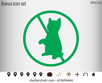 ban cat, icon, vector illustration eps10