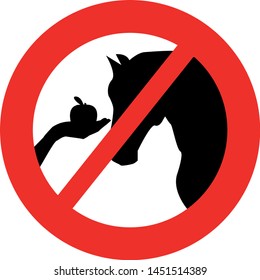 Ban- Do not feed horses. Prohibit sign.