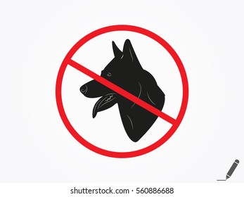 ban dog icon, vector illustration eps10