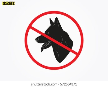 ban dog icon, vector illustration eps10