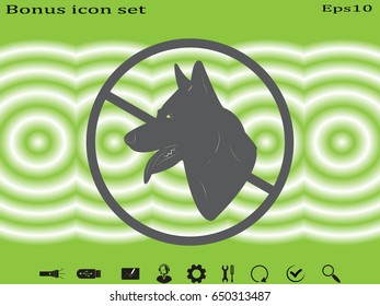 ban dog icon, vector illustration eps10