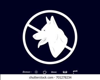 ban dog icon, vector illustration eps10