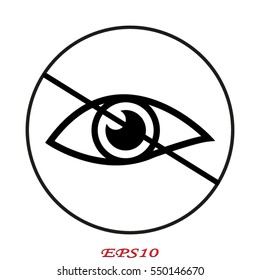 ban Eye icon, vector illustration eps10