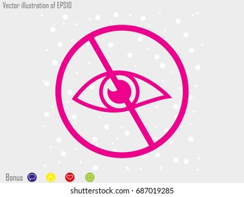 ban Eye icon, vector illustration eps10