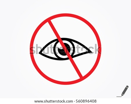 ban Eye icon, vector illustration eps10