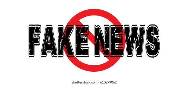 Ban Fake News, a practice of posting news items that are untrue or deliberately misleading. Vector EPS-10 file, transparency used.  svg