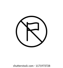 ban of a flag icon. Element of prohibition sign for mobile concept and web apps icon. Thin line icon for website design and development, app development. Premium icon