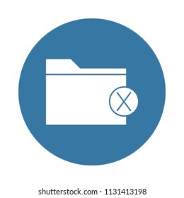 ban folder icon in Badge style  on white background