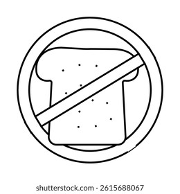 ban food line icon vector. ban food sign. isolated contour symbol black illustration