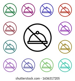 Ban of food multi color style icon. Simple thin line, outline vector of ban icons for ui and ux, website or mobile application