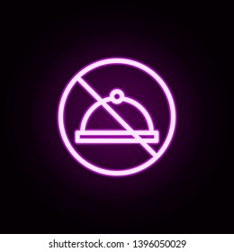 ban of food neon icon. Elements of ban set. Simple icon for websites, web design, mobile app, info graphics