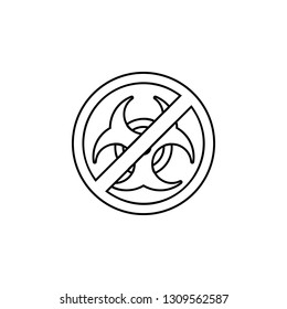 ban, forbiddance biohazard icon. Simple thin line, outline vector of Ban icons for UI and UX, website or mobile application