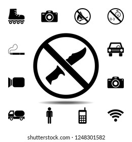 ban, forbiddance knife, chopper icon. Simple outline vector element of ban, prohibition, forbiddance set icons for UI and UX, website or mobile application