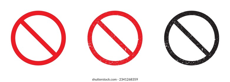 Ban icon. Forbidden sign. Vector illustration.