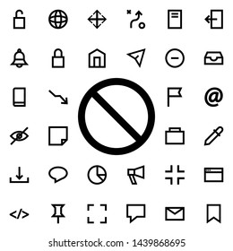 Ban icon. Universal set of web for website design and development, app development