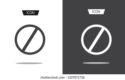 Ban icon vector sign warning symbols isolated on white background.