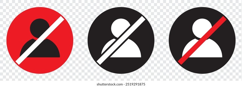 Ban isolated icon, blocked linear icon, block outline vector icon with editable stroke. EPS 10.