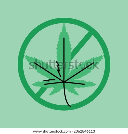 Ban leaf marijuana black line icon. Narcotic addiction. Stop cannabis sign.