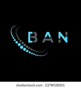 Diseño creativo del logo de la carta BAN. Diseño único de BAN.
