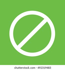 ban lid stop sign icon simple white on green background