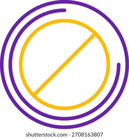 Ban Line Diseño de icono de Vector de dos colores