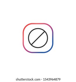 Ban  - Line Vector Icon