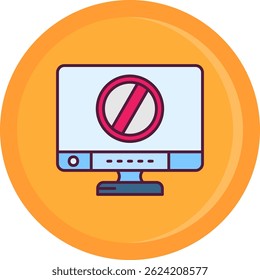 Diseño de icono de Vector de línea Ban