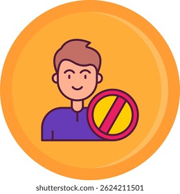 Diseño de icono de Vector de línea Ban