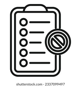 Ban list icon outline vector. Business user. Data digital