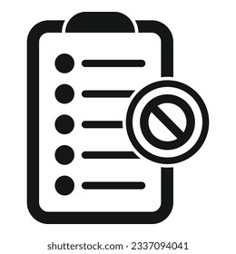 Ban list icon simple vector. Business user. Data digital