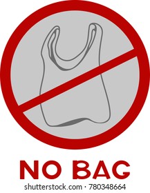 ban logo no bag  in grey red colors 
