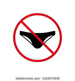 Ban Men Swim Trunks Black Silhouette Icon. No Summer Male Swim Trunks Forbid Pictogram. No Enter in Swimsuit Red Stop Circle Symbol. Prohibit Underwear. Nude Beach Sign. Isolated Vector Illustration.