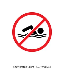 ban no swimming vector 