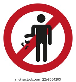 Ban not littering. Vector illustration. E