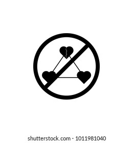 ban on adultery icon. Element of religious culture icon. Premium quality graphic design icon. Signs, outline symbols collection icon for websites, web design, mobile app on white background