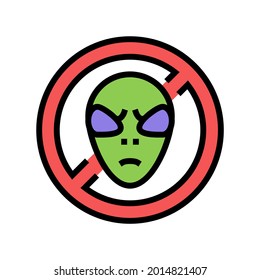 ban on aliens color icon vector. ban on aliens sign. isolated symbol illustration