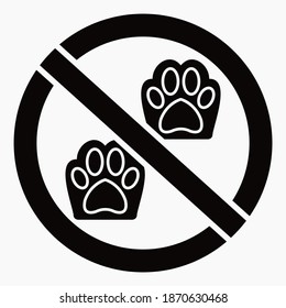 Ban on animals. No to the dog. Do not walk dogs. Do not use pets. Vector icon.