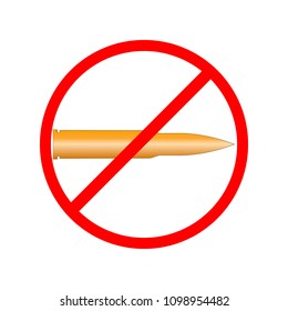 Ban on a bullet in a red circle vector illustration